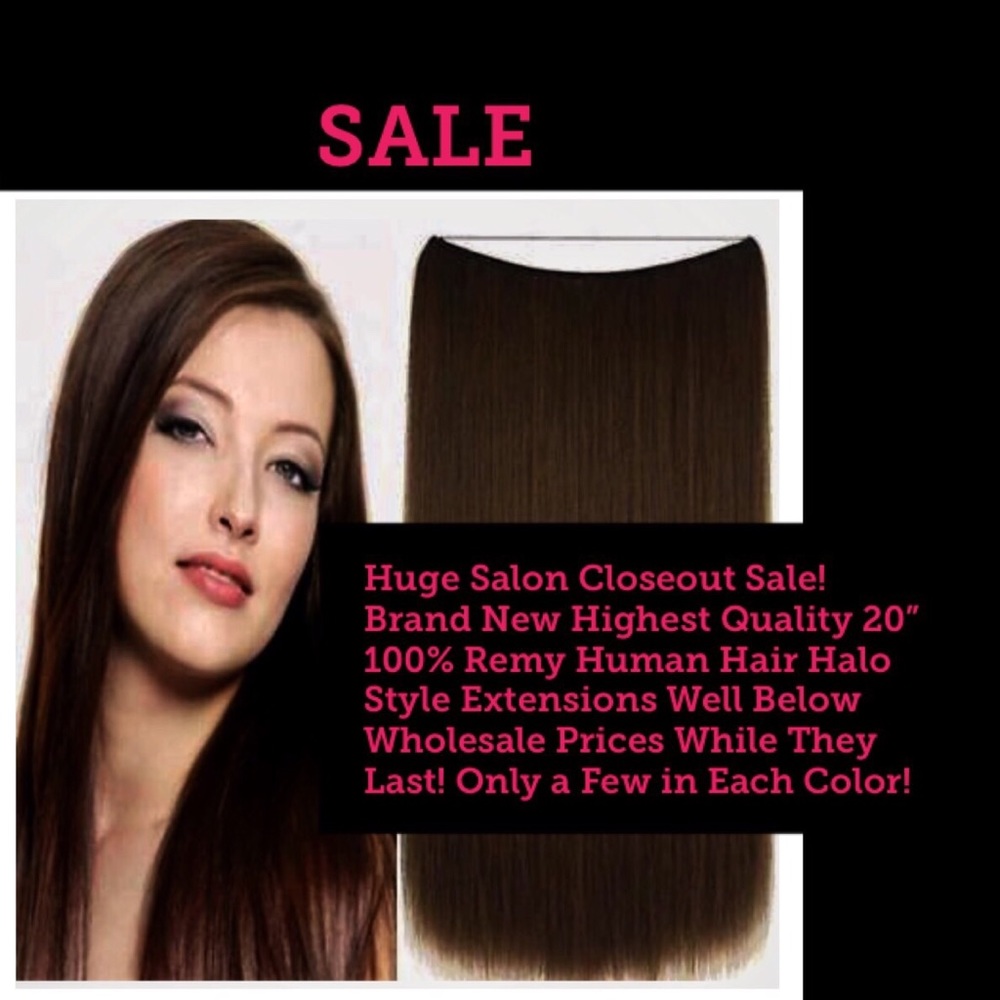Dark Brown 100% Remy Human Hair Halo Extensions